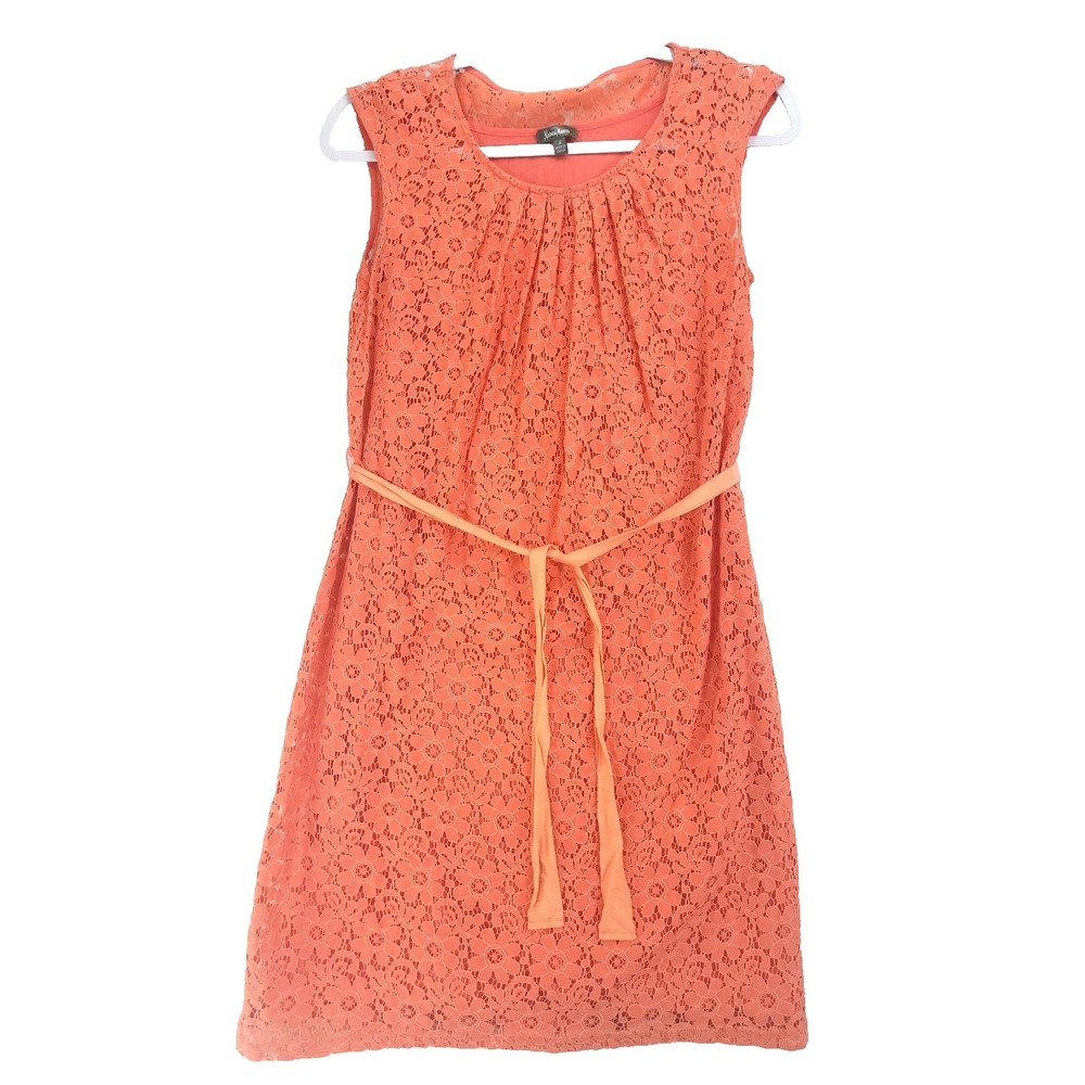 Neiman Marcus Lace Dress Coral Sz 4 Resort Cruise Vacation Beach